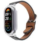For Xiaomi Smart Band 9 PC Case Integrated Microfiber Leather Watch Band(Transparent+Black) - 1