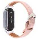 For Xiaomi Smart Band 9 PC Case Integrated Microfiber Leather Watch Band(Transparent+Pink) - 2
