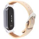 For Xiaomi Smart Band 9 PC Case Integrated Microfiber Leather Watch Band(Transparent+Retro White) - 2