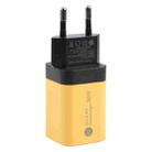 KO-72 38W QC3.0 USB and USB-C / Type-C PD Quick Charger, EU Plug(Yellow) - 2
