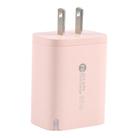 AR-PD12 65W QC3.0 USB and USB-C / Type-C PD Quick Charger, US Plug(Pink) - 2