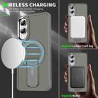 For Samsung Galaxy S25 Edge 5G Acrylic Hybrid TPU MagSafe Holder Phone Case(Transparent Black) - 3