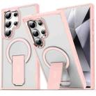 For Samsung Galaxy S25 Ultra 5G Acrylic Hybrid TPU MagSafe Holder Phone Case(Pink) - 1