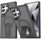 For Samsung Galaxy S25 Ultra 5G Acrylic Hybrid TPU MagSafe Holder Phone Case(Transparent Black) - 1