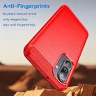 For Samsung Galaxy F36 5G Carbon Fiber Brushed Texture TPU Phone Case(Red) - 3