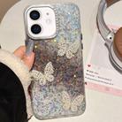 For iPhone 12 Butterflies Starry Sky Gradient IMD Phone Case(Black) - 1