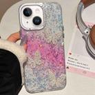 For iPhone 14 Butterflies Starry Sky Gradient IMD Phone Case(Pink) - 1