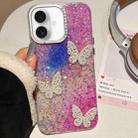 For iPhone 16 Butterflies Starry Sky Gradient IMD Phone Case(Colorful) - 1