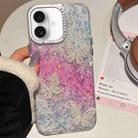For iPhone 16 Butterflies Starry Sky Gradient IMD Phone Case(Pink) - 1