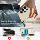 For Samsung Galaxy S25 Ultra 5G Elastic Card Bag Ring Holder Phone Case(White) - 3