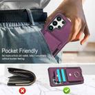 For Samsung Galaxy S25 Ultra 5G Elastic Card Bag Ring Holder Phone Case(Purple) - 3