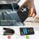 For Samsung Galaxy S25 Ultra 5G Elastic Card Bag Ring Holder Phone Case(Black) - 3