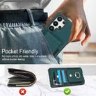 For Samsung Galaxy S25 Ultra 5G Elastic Card Bag Ring Holder Phone Case(Dark Green) - 3