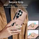 For Samsung Galaxy S25 Ultra 5G Elastic Card Bag Ring Holder Phone Case(Rose Gold) - 2