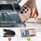 For Samsung Galaxy S25 Ultra 5G Elastic Card Bag Ring Holder Phone Case(Rose Gold) - 3