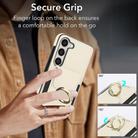 For Samsung Galaxy S25+ 5G Elastic Card Bag Ring Holder Phone Case(White) - 2
