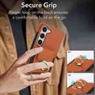 For Samsung Galaxy S25+ 5G Elastic Card Bag Ring Holder Phone Case(Brown) - 2