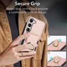 For Samsung Galaxy S25+ 5G Elastic Card Bag Ring Holder Phone Case(Rose Gold) - 2