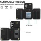 For Samsung Galaxy A55 5G YM006 Skin Feel Zipper Card Bag Phone Case with Dual Lanyard(Black) - 3