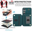 For Samsung Galaxy A55 5G YM006 Skin Feel Zipper Card Bag Phone Case with Dual Lanyard(Green) - 2