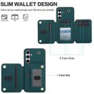 For Samsung Galaxy A55 5G YM006 Skin Feel Zipper Card Bag Phone Case with Dual Lanyard(Green) - 3