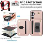 For Samsung Galaxy A55 5G YM006 Skin Feel Zipper Card Bag Phone Case with Dual Lanyard(Rose Gold) - 2