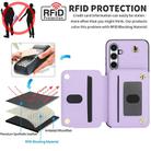 For Samsung Galaxy A55 5G YM006 Skin Feel Zipper Card Bag Phone Case with Dual Lanyard(Light Purple) - 2