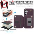 For Samsung Galaxy A55 5G YM006 Skin Feel Zipper Card Bag Phone Case with Dual Lanyard(Dark Purple) - 2