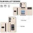 For Samsung Galaxy A55 5G YM006 Skin Feel Zipper Card Bag Phone Case with Dual Lanyard(Apricot) - 3