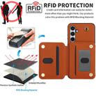For Samsung Galaxy A55 5G YM006 Skin Feel Zipper Card Bag Phone Case with Dual Lanyard(Brown) - 2