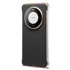 For Huawei Mate 60 Denior A20 Genuine Leather Litchi Texture MagSafe Frameless Phone Case(Black) - 1