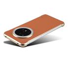 For Huawei Mate 70 Denior A20 Genuine Leather Litchi Texture MagSafe Frameless Phone Case(Brown) - 3