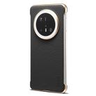 For Huawei Mate 70 Pro Denior A20 Genuine Leather Litchi Texture MagSafe Frameless Phone Case(Black) - 1