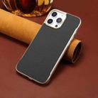 For iPhone 15 Plus / 14 Plus Denior A20 Genuine Leather Litchi Texture MagSafe Frameless Phone Case(Black) - 2