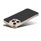 For iPhone 15 Plus / 14 Plus Denior A20 Genuine Leather Litchi Texture MagSafe Frameless Phone Case(Black) - 3