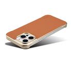 For iPhone 15 Pro Denior A20 Genuine Leather Litchi Texture MagSafe Frameless Phone Case(Brown) - 3
