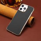 For iPhone 16 Pro Denior A20 Genuine Leather Litchi Texture MagSafe Frameless Phone Case(Black) - 2
