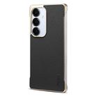 For Samsung Galaxy S25 5G Denior A20 Genuine Leather Litchi Texture MagSafe Frameless Phone Case(Black) - 1