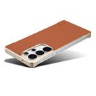 For Samsung Galaxy S25+ 5G Denior A20 Genuine Leather Litchi Texture MagSafe Frameless Phone Case(Brown) - 3