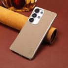 For Samsung Galaxy S25+ 5G Denior A20 Genuine Leather Litchi Texture MagSafe Frameless Phone Case(Khaki) - 2