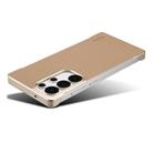 For Samsung Galaxy S25+ 5G Denior A20 Genuine Leather Litchi Texture MagSafe Frameless Phone Case(Khaki) - 3