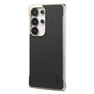 For Samsung Galaxy S25 Ultra 5G Denior A20 Genuine Leather Litchi Texture MagSafe Frameless Phone Case(Black) - 1