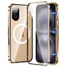 For iPhone 16 360 Full Body Magnetic Frosted MagSafe Phone Case(Desert Gold) - 1