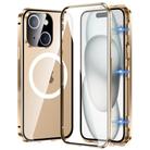 For iPhone 15 360 Full Body Magnetic Frosted MagSafe Phone Case(Desert Gold) - 1