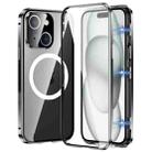 For iPhone 15 360 Full Body Magnetic Frosted MagSafe Phone Case(Black) - 1