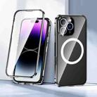 For iPhone 15 360 Full Body Magnetic Frosted MagSafe Phone Case(Black) - 2