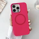 For iPhone 16 Pro Metal Frame Liquid Silicone MagSafe Phone Case(Rose Red) - 2