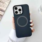 For iPhone 15 Pro Max Metal Frame Liquid Silicone MagSafe Phone Case(Graphite Black) - 2