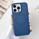 For iPhone 15 Pro Metal Frame Liquid Silicone MagSafe Phone Case(Navy Blue) - 2