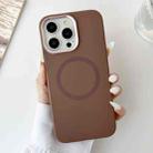 For iPhone 15 Plus / 14 Plus Metal Frame Liquid Silicone MagSafe Phone Case(Gold Brown) - 2
